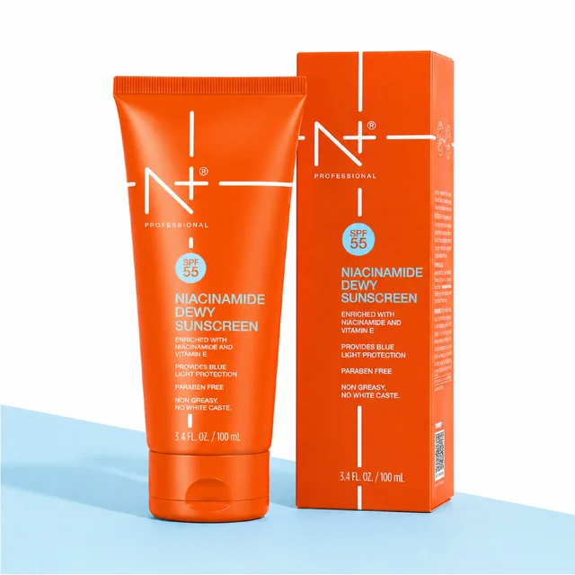 N Plus SPF 55 Niacinamide Dewy Sunscreen Cream 100ml | PA+++ Protection | Non-Greasy Formula | Enriched with Niacinamide & Vitamin E | Daily Sunscreen