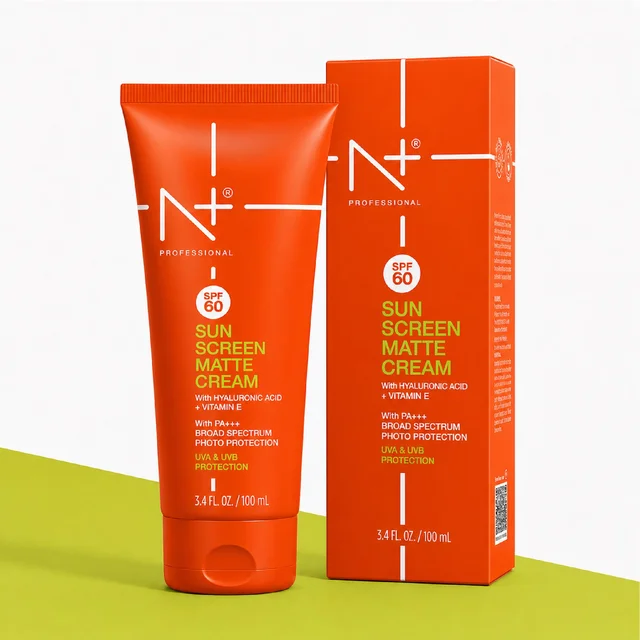 N Plus Sunscreen Matte Cream SPF60 100ml | Matte Finish Sun Protection Cream | Lightweight & Non-Sticky Formula | Daily UV Protection | Face Sunscreen for Everyday Use
