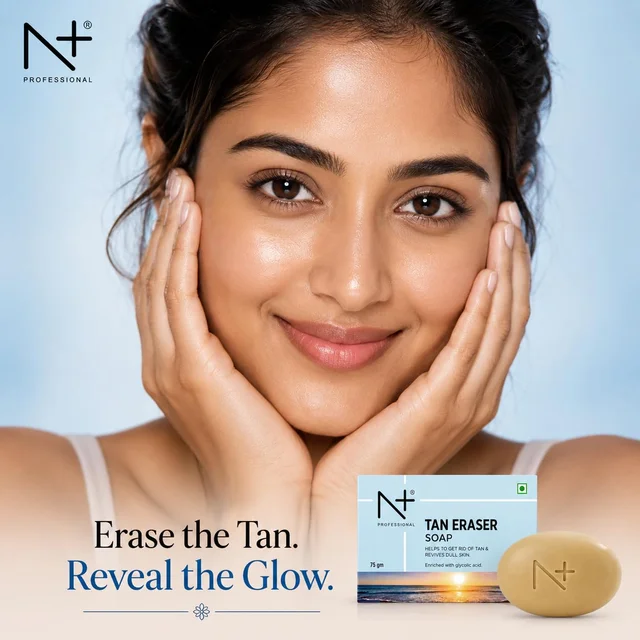 N Plus Tan Eraser Soap 75g Pack of 3 | Helps Remove Tan & Revive Dull-Looking Skin | Cleansing Bath Soap for Fresh, Smooth & Brighter-Looking Skin | Daily Skin Care