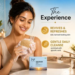 N Plus Tan Eraser Soap 75g Pack of 3 | Helps Remove Tan & Revive Dull-Looking Skin | Cleansing Bath Soap for Fresh, Smooth & Brighter-Looking Skin | Daily Skin Care