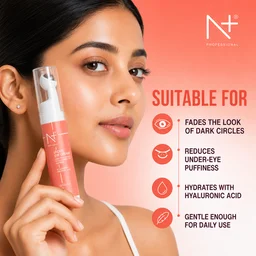 N Plus Under Eye Cream 15ml | Enriched with Caffeine & Hyaluronic Acid | Hydrating Eye Care Cream for a Fresh, Smooth-Looking Under-Eye Area | Daily Skincare
