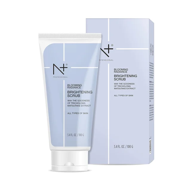 N Plus N + Professional Blooming Radiance Brightening Scrub- 100g | With the Goodness of Tricholoma Matsutake Extract | Dead Skin Removal | Exfoliating Scrub for Glowing Skin | For All Skin Types