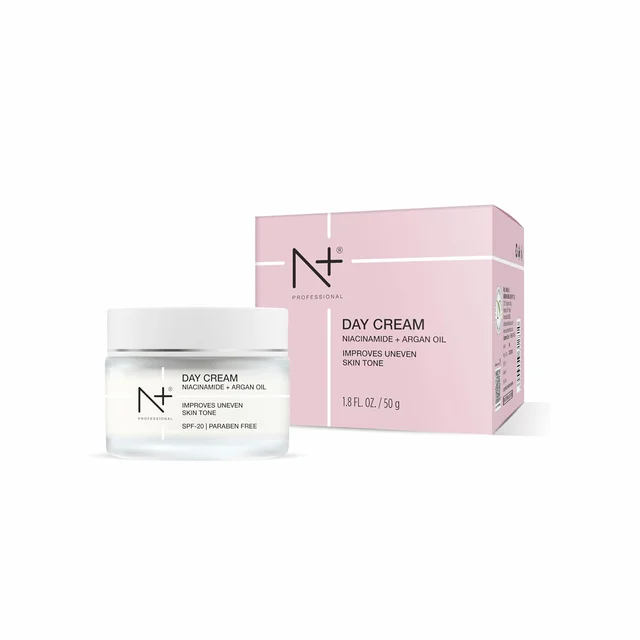 N Plus N + Professional Day Cream 50g | With Niacinamide and Argan Oil | Improves Uneven Skin Tone | With SPF 20 | Paraben Free | Hydrating Face Moisturizer | Smooth & Shiny Skin | Sun Protection Cream