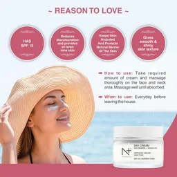 N Plus N + Professional Day Cream 50g | With Niacinamide and Argan Oil | Improves Uneven Skin Tone | With SPF 20 | Paraben Free | Hydrating Face Moisturizer | Smooth & Shiny Skin | Sun Protection Cream