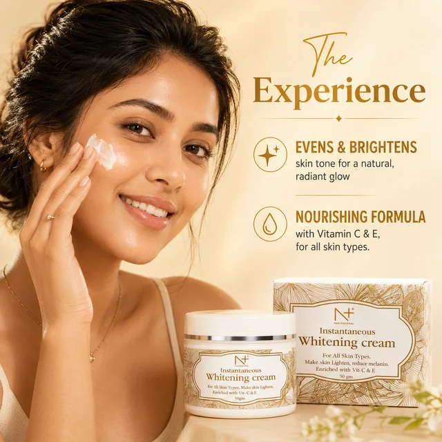 N Plus N+ Professional Instant Whitening Cream 50g | Enriched with Vitamin C & E | Helps Brighten Skin, Improve Uneven-Looking Tone & Reduce the Appearance of Dark Spots