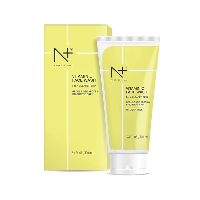 N Plus N+ Professional Vitamin C Face Wash-100ml | Reduce Age Spots & Brighten Skin | Pore Cleansing | Oil-Free Cleanser | Hydrating | Paraben Free | For All Skin Types