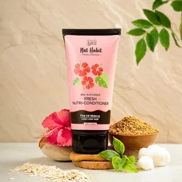 Nat Habit Hibiscus-Infused Conditioner 150ml | Five Oil Nutri-Conditioner | Reduces Dryness & Frizz | Natural Herbal Hair Conditioner for Men & Women | Long Lush Hair