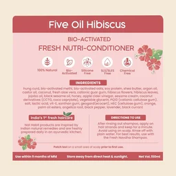 Nat Habit Hibiscus-Infused Conditioner 150ml | Five Oil Nutri-Conditioner | Reduces Dryness & Frizz | Natural Herbal Hair Conditioner for Men & Women | Long Lush Hair