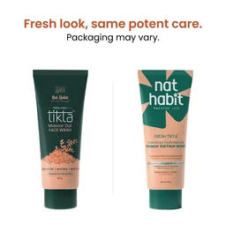Nat Habit Masoor Dal Face Wash Fresh Daily Tikta 100g | Skin Brightening Natural Cleanser | With Masoor & Moth Dal | Sulphate & Chemical Free | For All Skin Types