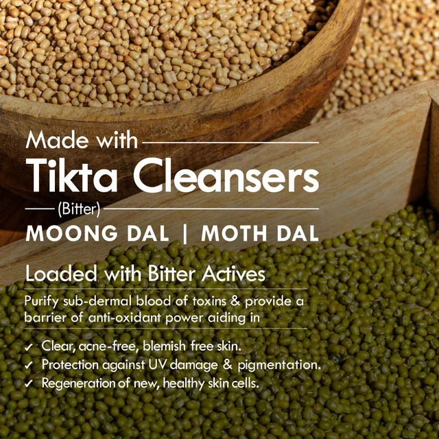 Nat Habit Masoor Dal Face Wash Fresh Daily Tikta 100g | Skin Brightening Natural Cleanser | With Masoor & Moth Dal | Sulphate & Chemical Free | For All Skin Types