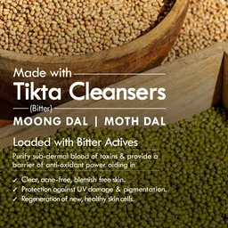 Nat Habit Masoor Dal Face Wash Fresh Daily Tikta 100g | Skin Brightening Natural Cleanser | With Masoor & Moth Dal | Sulphate & Chemical Free | For All Skin Types