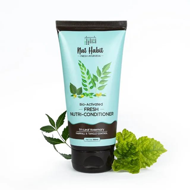 Nat Habit Rosemary Conditioner 60ml | Hair Fall Control & Nourishment | Bio-Activated with Argan Oil | Moisturizing Conditioner for Curly, Dry, Frizzy & Oily Scalp | Unisex