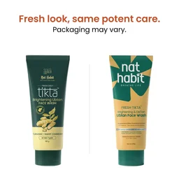 Nat Habit Ubtan Face Wash Fresh Daily Tikta 100g | Skin Brightening Cleanser With Activated Wild Turmeric | Chemical & Sulphate Free | Suitable For All Skin Types