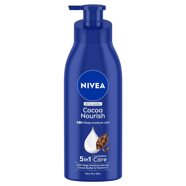 Nivea Cocoa Nourish Body Lotion 400ml | with Deep Moisture Serum | with Cocoa Butter & Coconut Oil | 48h Deep Moisture Care | Smooth, Soft Skin All Day | Non Greasy & Healthy Looking Skin | For Very Dry Skin |