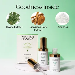 Nourish Mantra Acne Clarifying Serum 20ml | Anti-Acne Serum with Salicylic Acid | Niacinamide & Herbal Extracts | Controls Oil, Clears Blemishes & Soothes Skin