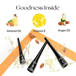 Nourish Mantra All-Day Liquid Eyeliner 3ml | Enriched with Argan Oil, Vitamin E & Almond Oil | Intense Pigmentation | Smudge-Proof & Waterproof | Long-Lasting Matte Finish