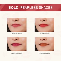 Nourish Mantra Bold Rush Creamy Matte Liquid Lipstick Combo with SPF 15, Set of 4 Mini Lipsticks 1.4ml each | Transfer-Proof, Smudge-Proof & Long-Lasting | Enriched with Jojoba Oil | Shea Butter & Vitamin E?