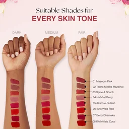 Nourish Mantra Bold Rush Creamy Matte Liquid Lipstick Combo with SPF 15, Set of 4 Mini Lipsticks 1.4ml each | Transfer-Proof, Smudge-Proof & Long-Lasting | Enriched with Jojoba Oil | Shea Butter & Vitamin E?
