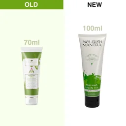 Nourish Mantra Green Tea Tatva Face Wash 100ml | With Green Tea, Walnut Powder & Niacinamide | 2-in-1 Exfoliating Cleanser | Oil Control | Sulfate & Paraben Free