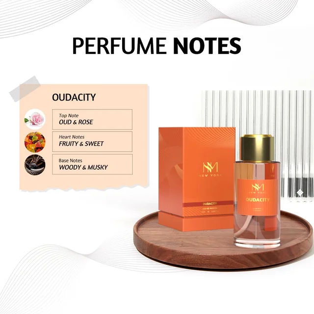 Nourish Mantra NM New York Oudacity Eau de Parfum 100ml| Unisex Luxury Fragrance with Oud, Rose, Fruity & Musky Notes | Long-Lasting Scent