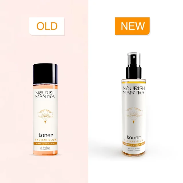 Nourish Mantra Radiant Glow Toner 150ml | Vitamin C, Glycolic Acid & Vitamin B5 | Brightens Skin, Minimizes Pores & Hydrates | Suitable for All Skin Types