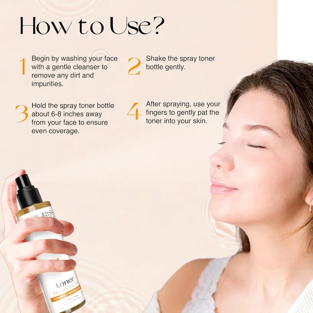 Nourish Mantra Radiant Glow Toner 150ml | Vitamin C, Glycolic Acid & Vitamin B5 | Brightens Skin, Minimizes Pores & Hydrates | Suitable for All Skin Types