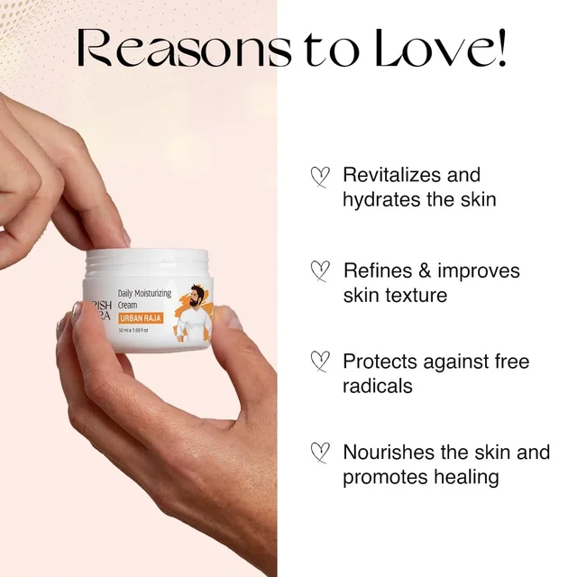 Nourish Mantra Urban Raja Daily Moisturizing Cream 50ml | Infused with Hyaluronic Acid & Niacinamide | Hydrates, Nourishes & Revitalizes Skin | For All Skin Types?