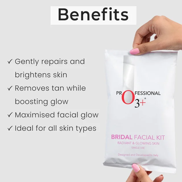 O3+ Professional Bridal Facial Kit 60g + 69ml | Bridal Glow Facial with Hyaluronic Acid, Glycolic Acid & Niacinamide | Radiant Skin for All Skin Types
