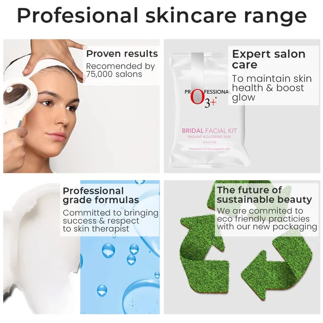 O3+ Professional Bridal Facial Kit 60g + 69ml | Bridal Glow Facial with Hyaluronic Acid, Glycolic Acid & Niacinamide | Radiant Skin for All Skin Types