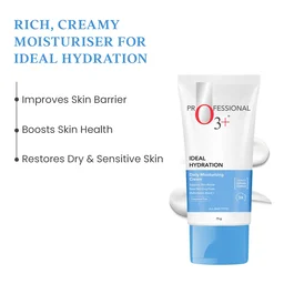 O3+ Professional Hyaluronic Acid Moisturizer Cream 75g | Hydrating Face Moisturizer for All Skin Types | Skin Plumping, Nourishing & Intense Hydration