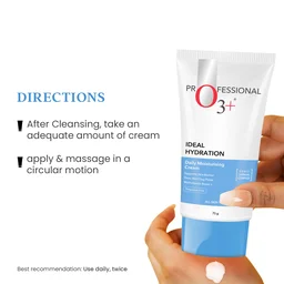 O3+ Professional Hyaluronic Acid Moisturizer Cream 75g | Hydrating Face Moisturizer for All Skin Types | Skin Plumping, Nourishing & Intense Hydration