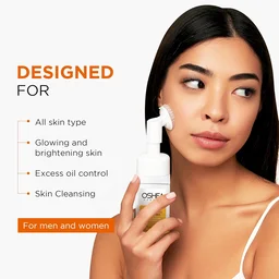 Oshea Herbals Brightening & Illuminating Foaming Facewash 150ml | Vitamin C & Grapefruit Extract | Removes Impurities, Deep Cleansing, Radiant Glow for All Skin Types