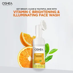 Oshea Herbals Brightening & Illuminating Foaming Facewash 150ml | Vitamin C & Grapefruit Extract | Removes Impurities, Deep Cleansing, Radiant Glow for All Skin Types
