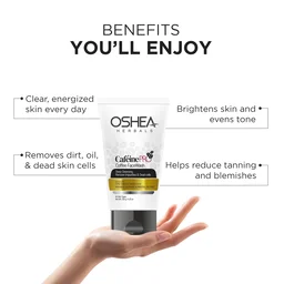 Oshea Herbals Cafeine Pro Coffee Face Wash 120g | Enriched with Coffee Seed Oil & Mulberry Extracts | Gently Cleanses, Removes Impurities, Brightens & Refreshes Skin