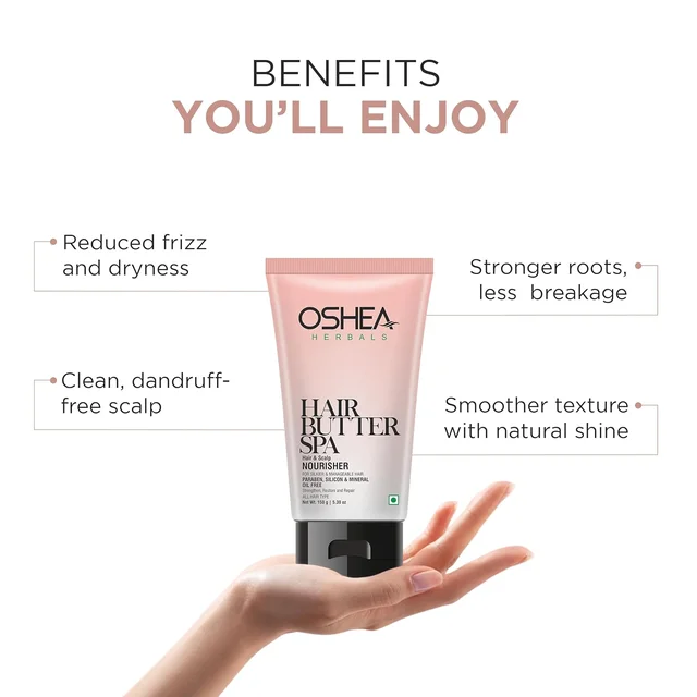 Oshea Herbals Hair Butter Spa Cream 150g Enriched with Cherry, Basil & Neem Extract | Deep Moisturizing Spa Treatment for All Hair Types | Repairs Dull & Damaged Hair