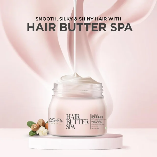 Oshea Herbals Hair Butter Spa Cream 500g Enriched with Cherry, Basil & Neem Extract | Deep Moisturizing Spa Treatment for All Hair Types | Repairs Dull & Damaged Hair