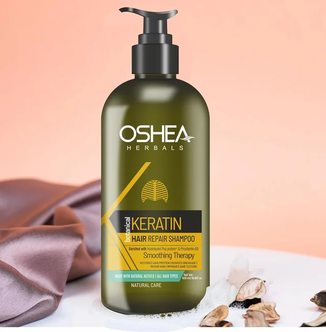 Oshea Herbals Keratin Hair Repair Shampoo 500ml | Strengthens & Repairs Damaged Hair | Smooth, Shiny & Frizz-Free | Deep Nourishment with Keratin Protein | For Men & Women