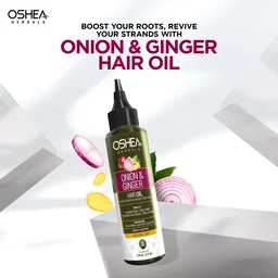 Oshea Herbals Natural Hair Growth Oil 110ml with Onion Bulb & Ginger Extracts| Strengthens Hair, Prevents Hair Fall & Promotes Growth for Healthy, Lustrous Scalp