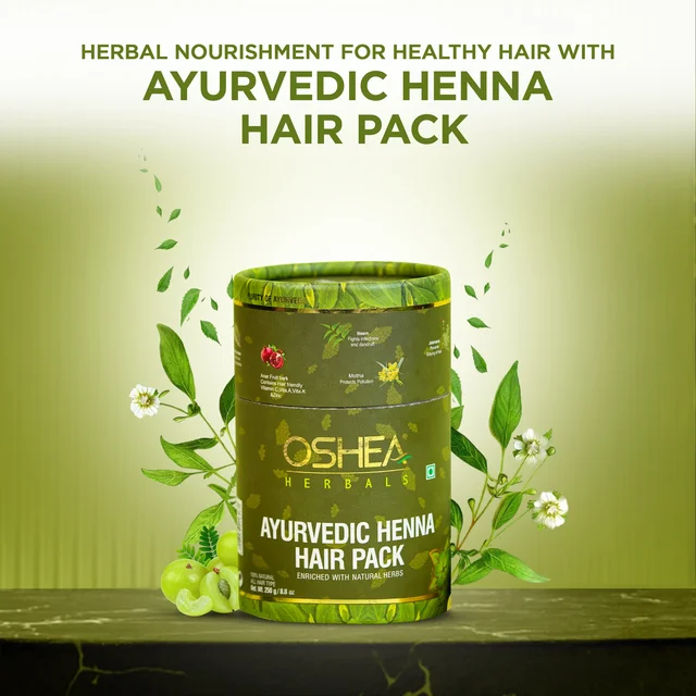 Oshea Herbals Natural Henna Hair Pack 250 g | Brown Shade Darkens Greys | Nourishes & Strengthens Hair | Enriched with Mehandi | Neem & Amla for Healthy Growth