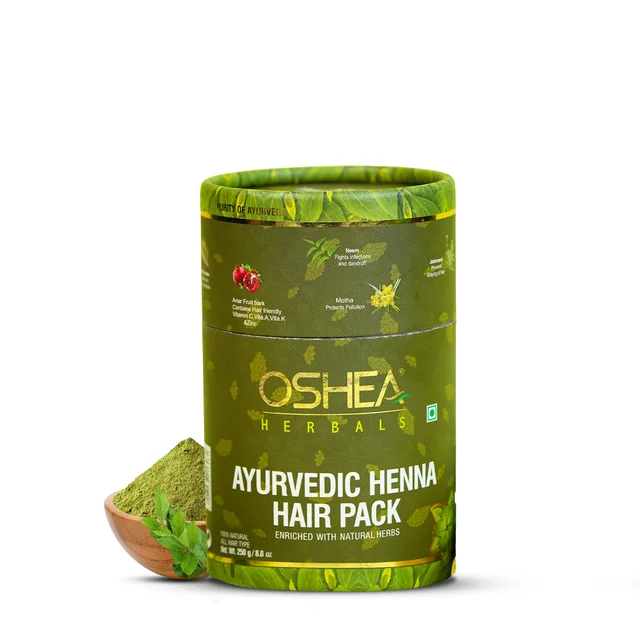 Oshea Herbals Natural Henna Hair Pack 250 g | Brown Shade Darkens Greys | Nourishes & Strengthens Hair | Enriched with Mehandi | Neem & Amla for Healthy Growth