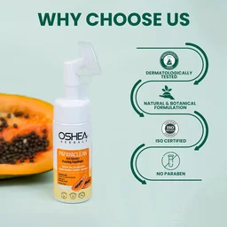 Oshea Herbals Papayaclean Anti Blemishes Foaming Face Wash 150gm | Enriched with Papaya Extract & Vitamin E | Lightens Blemishes & Hydrates Skin | Enhances Complexion & Helps in De-pigmentation