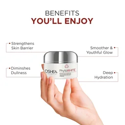 Oshea Herbals PhytoWHITE Brightening & Lightening Cream with SPF 25 PA+ 50g | Whitening Boost | UV Protection | Evens Skin Tone & Radiant Glow | Herbal Daily Moisturizer