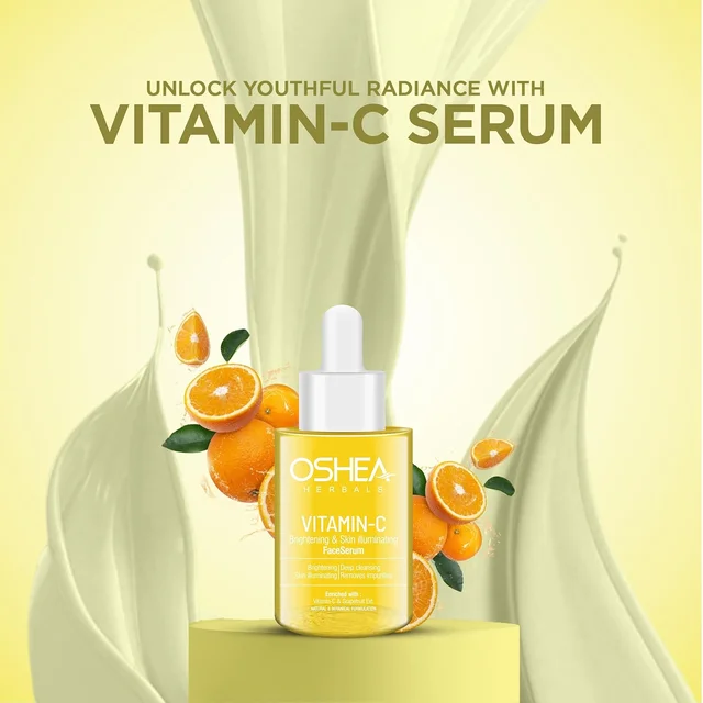 Oshea Herbals Skin Illuminating Face Serum 30ml for Unisex| Reduces Pigmentation, Wrinkles & Dullness | Hydrates & Evens Tone | Enriched with Vitamin C & Grapefruit Extract