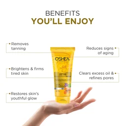 Oshea Herbals Ubtan Glowing & Tan Removing Face Mask 100g, with Turmeric Extract & Herbal Formula | Removes Tan, Repairs Sun Damage, Brightens & Revives Dull Skin