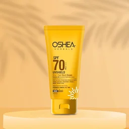 Oshea Herbals UVShield 9 in 1 Sun Block Cream SPF 70, 120ml with PA+++ | High SPF UVA & UVB Protection |Oil-Free & Hydrating | Brightening & Water-Resistant & Matte Finish Formula