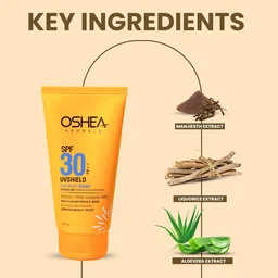 Oshea Herbals UVShield Sun Block Cream SPF 30, 60g | Broad-Spectrum UVA & UVB Protection | Non-Greasy, Water-Resistant Formula | Hydrating & Tan Prevention