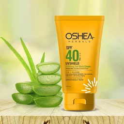 Oshea Herbals UVShield Sun Block Mattyfying Cream SPF 40, 120g | Broad-Spectrum UVA & UVB Protection | Oil-Free, Lightweight, Non-Greasy Formula | Hydrating & Tan Protection