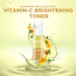Oshea Herbals Vitamin C Brightening & Hydrating Skin Toner 120ml for All Skin Types | Purifies, Refreshes & Balances pH | Enriched with Lemon Peel Extract & Vitamin C for Radiant Skin
