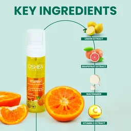 Oshea Herbals Vitamin C Brightening & Hydrating Skin Toner 120ml for All Skin Types | Purifies, Refreshes & Balances pH | Enriched with Lemon Peel Extract & Vitamin C for Radiant Skin