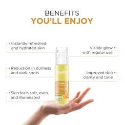 Oshea Herbals Vitamin C Brightening & Hydrating Skin Toner 120ml for All Skin Types | Purifies, Refreshes & Balances pH | Enriched with Lemon Peel Extract & Vitamin C for Radiant Skin